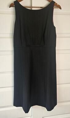Gap Stretch Black Shift Dress Lined Satin Pink Sz 14 Sleeveless LBD